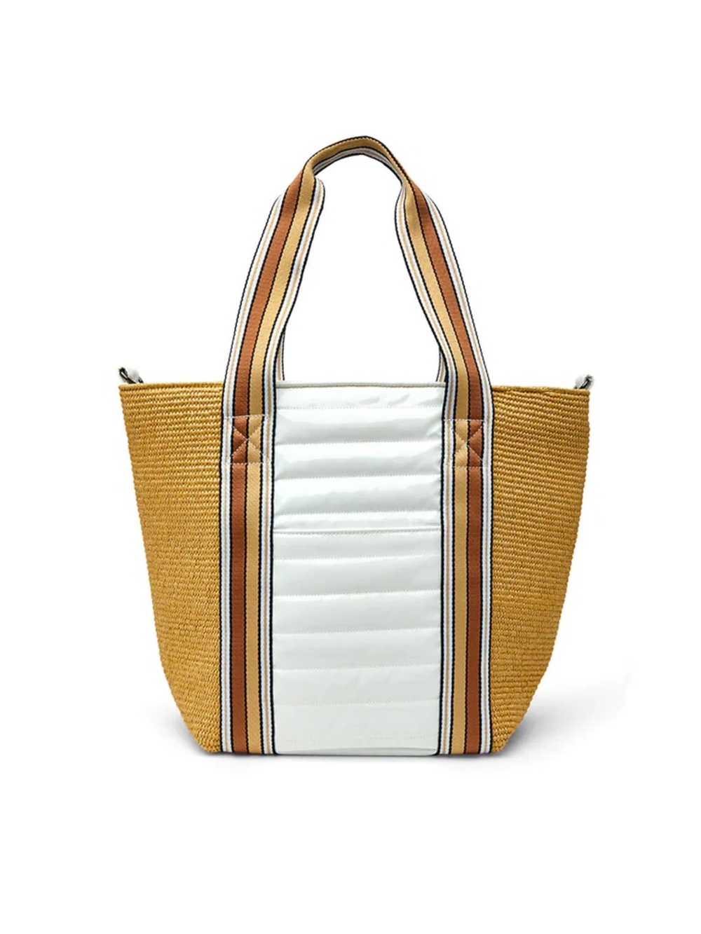 THINK ROYLN Beige & White Rafia and Striped-Handle Tote - Picture 4 of 9